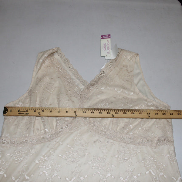 Worthington Top NEW $34 Sz 2X Tan Lace Lined V Neck Nylon Polyester Top