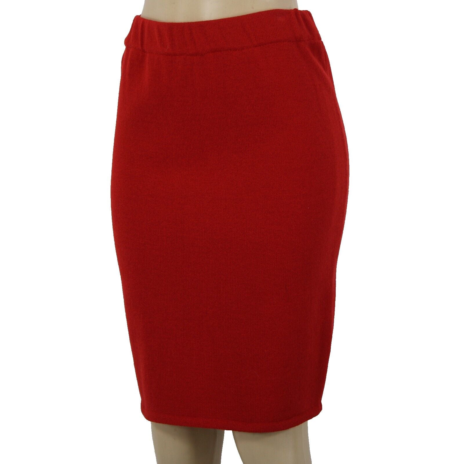 Toula Sz 4 Red Elastic Waist Knee Length Pencil AS IS Skirt