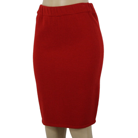 Toula Sz 4 Red Elastic Waist Knee Length Pencil AS IS Skirt