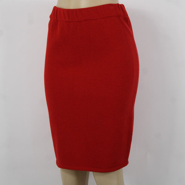 Toula Sz 4 Red Elastic Waist Knee Length Pencil AS IS Skirt
