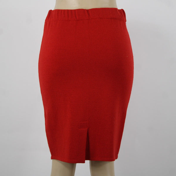 Toula Sz 4 Red Elastic Waist Knee Length Pencil AS IS Skirt