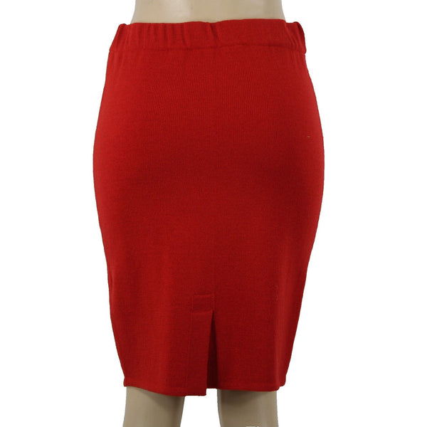 Toula Sz 4 Red Elastic Waist Knee Length Pencil AS IS Skirt