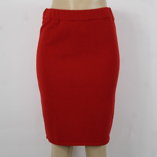 Toula Sz 4 Red Elastic Waist Knee Length Pencil AS IS Skirt