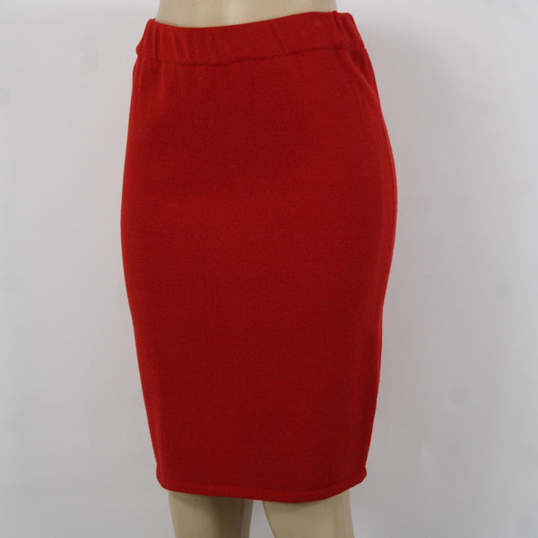 Toula Sz 4 Red Elastic Waist Knee Length Pencil AS IS Skirt