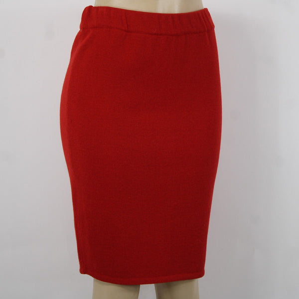 Toula Sz 4 Red Elastic Waist Knee Length Pencil AS IS Skirt