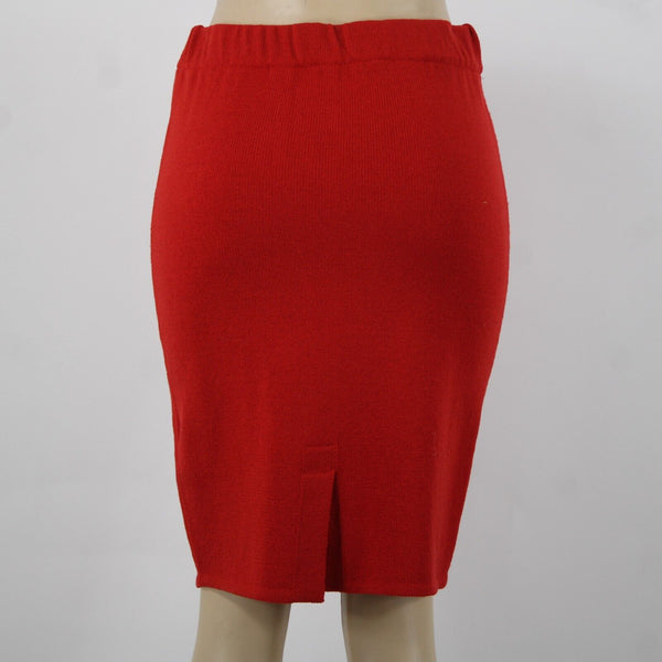 Toula Sz 4 Red Elastic Waist Knee Length Pencil AS IS Skirt