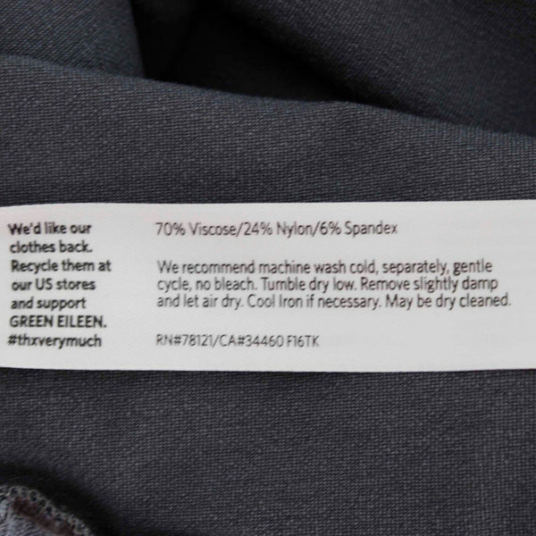 Eileen Fisher Sz S x 32 Gray Pull On Viscose Blend Straight Leg Pant