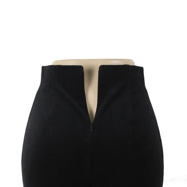 Andrea Jovine Sz S X 32 Black Zip Up Straight Leg Velour Cotton Polyester Pant