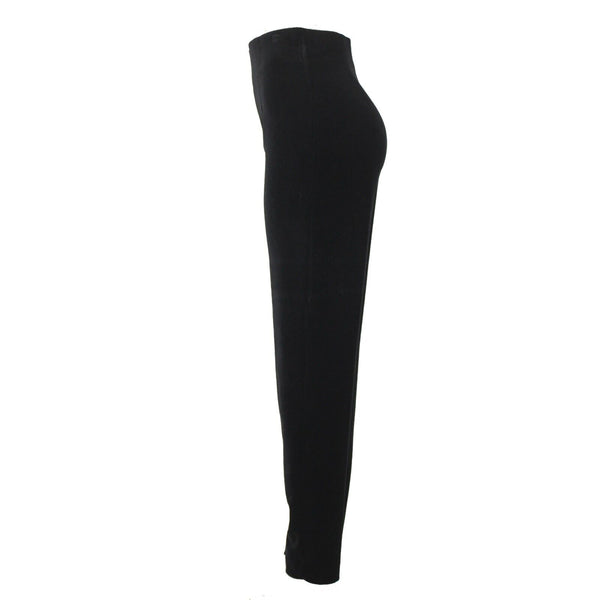 Andrea Jovine Sz S X 32 Black Zip Up Straight Leg Velour Cotton Polyester Pant