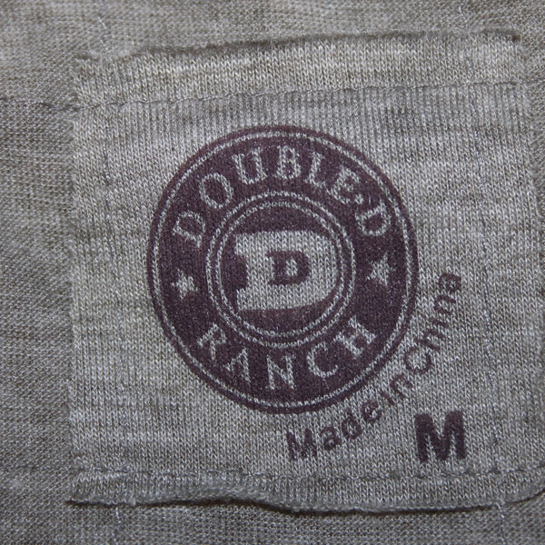 Double D Ranch Top Sz M Gray Black Beaded Embroidered Compass Poly Rayon Top