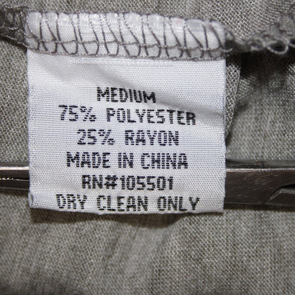 Double D Ranch Top Sz M Gray Black Beaded Embroidered Compass Poly Rayon Top