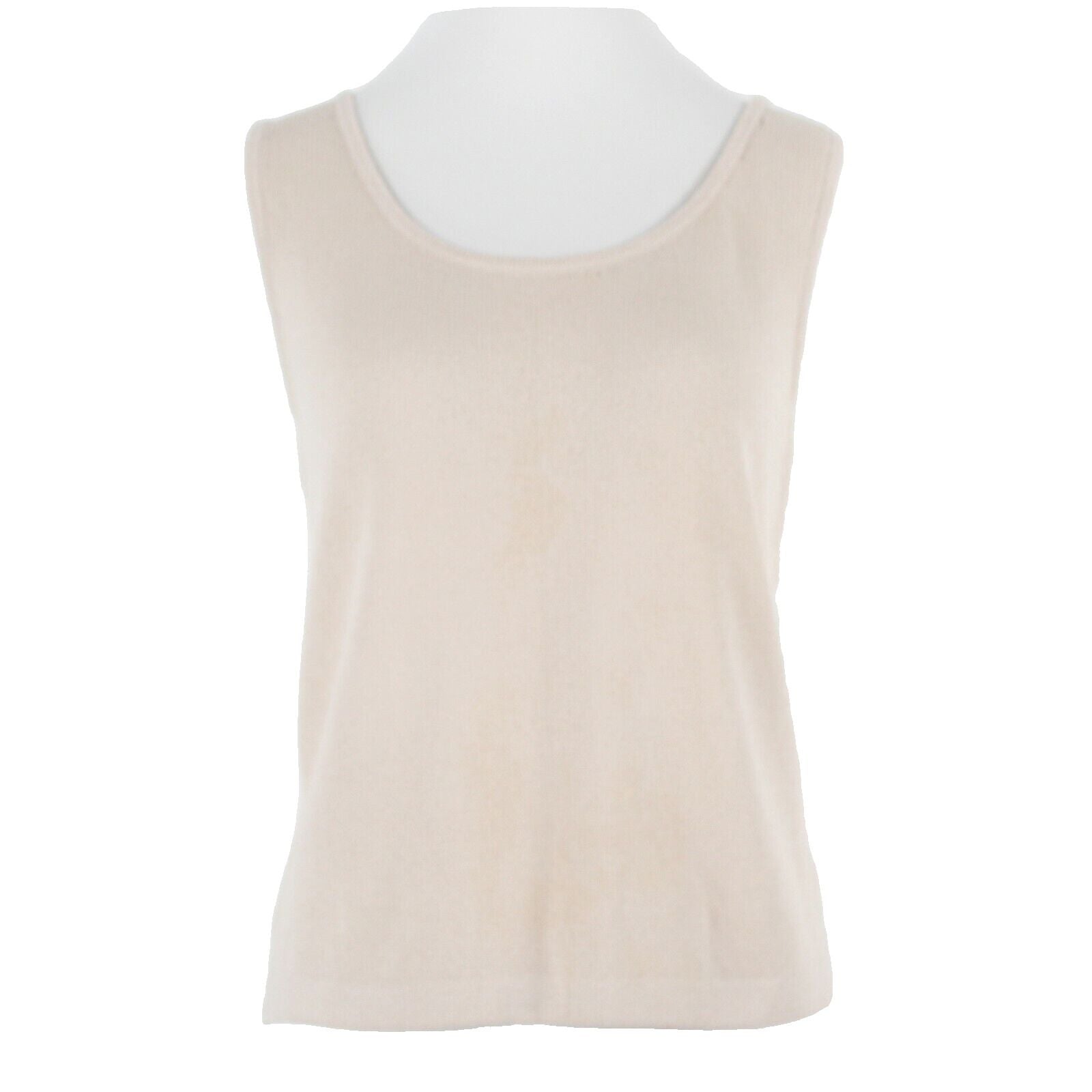 St John Sz S Beige Side Slit Santana Knit Basic Tank Top