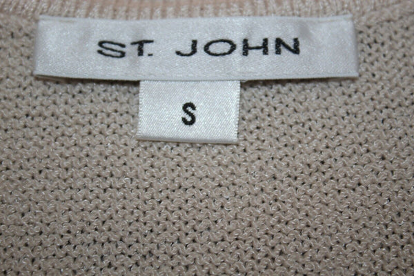 St John Sz S Beige Side Slit Santana Knit Basic Tank Top