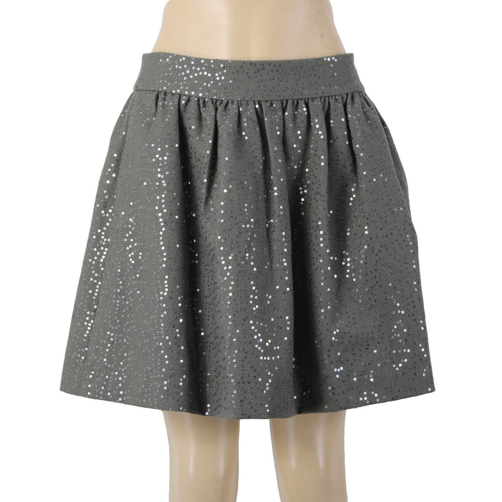 Banana Republic Skirt Heritage Collection Sz 4 Gray Clear Sequin Polyester Skirt