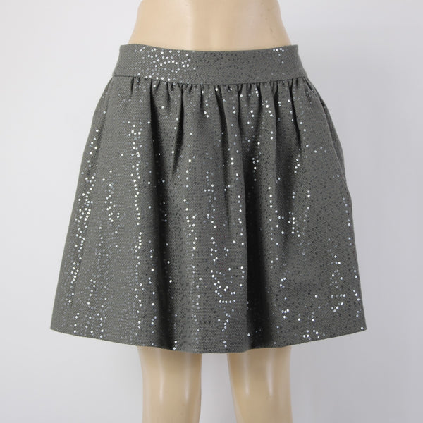 Banana Republic Skirt Heritage Collection Sz 4 Gray Clear Sequin Polyester Skirt