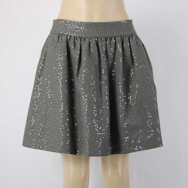 Banana Republic Skirt Heritage Collection Sz 4 Gray Clear Sequin Polyester Skirt
