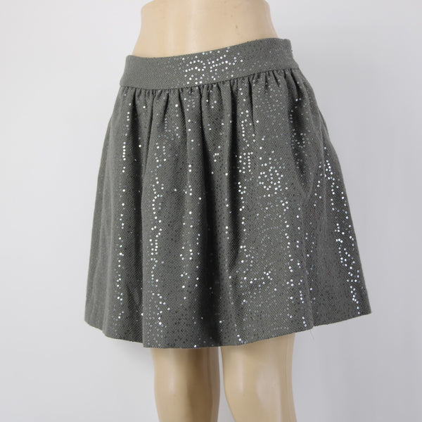 Banana Republic Skirt Heritage Collection Sz 4 Gray Clear Sequin Polyester Skirt