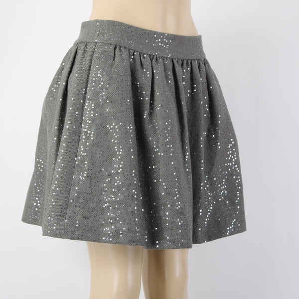 Banana Republic Skirt Heritage Collection Sz 4 Gray Clear Sequin Polyester Skirt