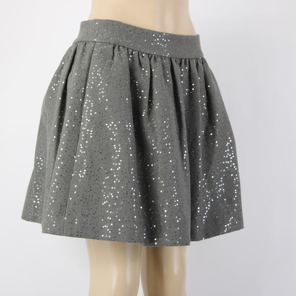Banana Republic Skirt Heritage Collection Sz 4 Gray Clear Sequin Polyester Skirt