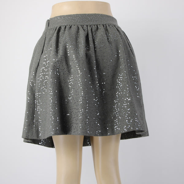 Banana Republic Skirt Heritage Collection Sz 4 Gray Clear Sequin Polyester Skirt