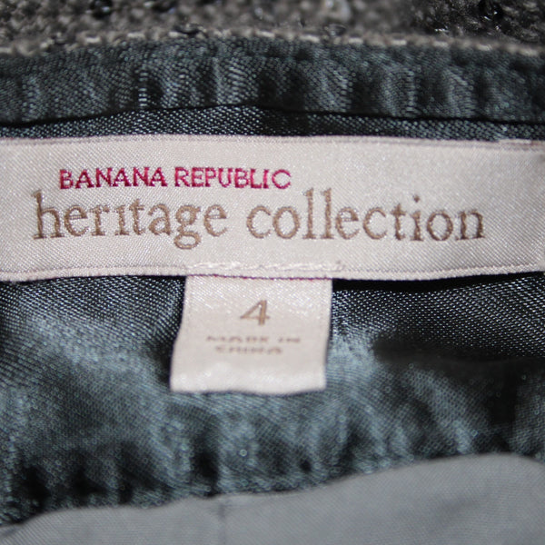 Banana Republic Skirt Heritage Collection Sz 4 Gray Clear Sequin Polyester Skirt