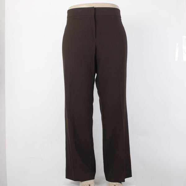 Karen Kane Pant NEW Sz 18W x 32 Brown Flat Front Polyester Rayon Pant
