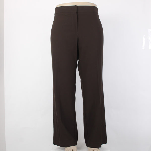 Karen Kane Pant NEW Sz 18W x 32 Brown Flat Front Polyester Rayon Pant
