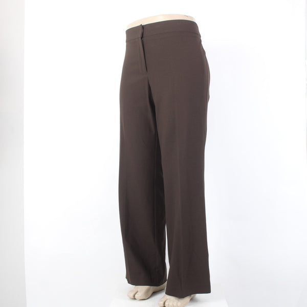 Karen Kane Pant NEW Sz 18W x 32 Brown Flat Front Polyester Rayon Pant