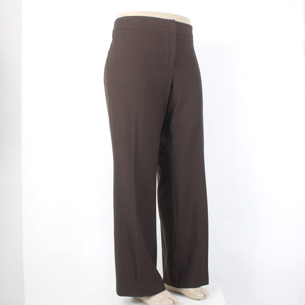 Karen Kane Pant NEW Sz 18W x 32 Brown Flat Front Polyester Rayon Pant