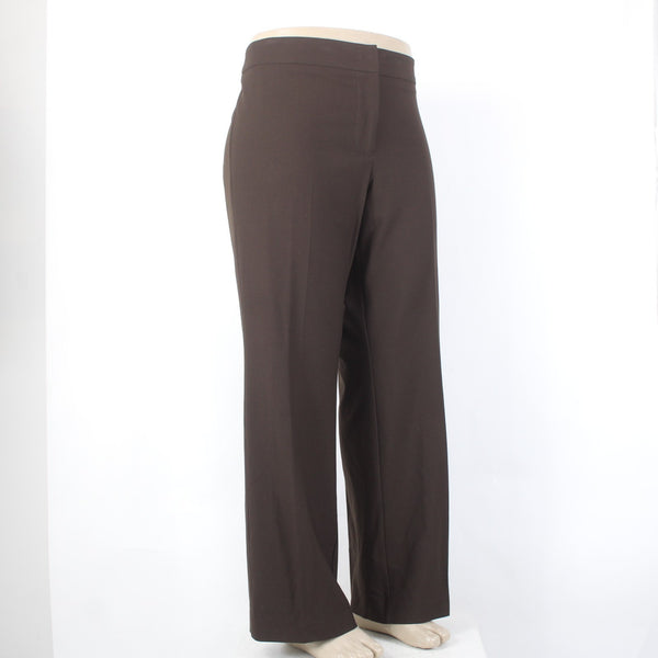 Karen Kane Pant NEW Sz 18W x 32 Brown Flat Front Polyester Rayon Pant