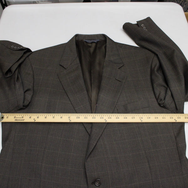 Gieves Hawkes Sz 46 XLG Brown Tan Two Button Lined 100% Wool Blazer