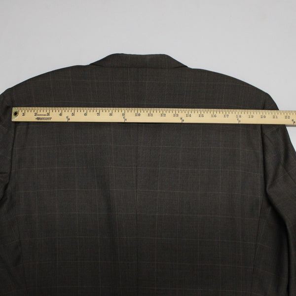 Gieves Hawkes Sz 46 XLG Brown Tan Two Button Lined 100% Wool Blazer