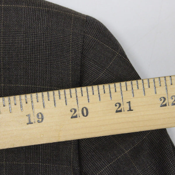 Gieves Hawkes Sz 46 XLG Brown Tan Two Button Lined 100% Wool Blazer