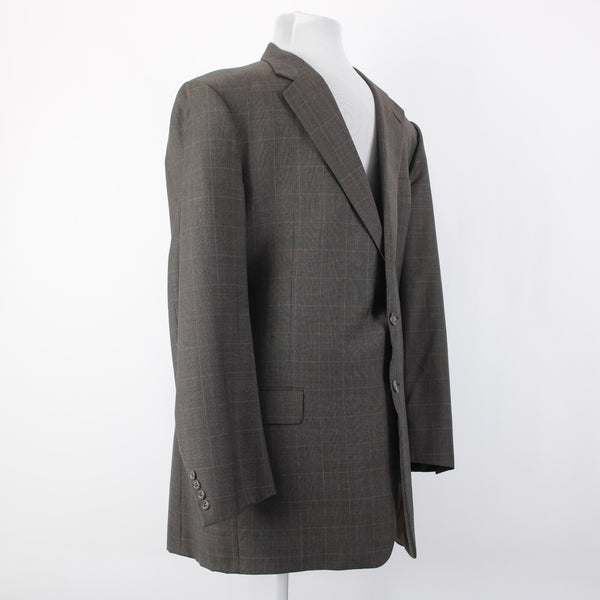 Gieves Hawkes Sz 46 XLG Brown Tan Two Button Lined 100% Wool Blazer