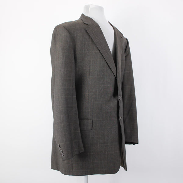 Gieves Hawkes Sz 46 XLG Brown Tan Two Button Lined 100% Wool Blazer