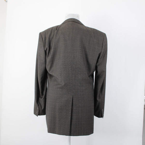 Gieves Hawkes Sz 46 XLG Brown Tan Two Button Lined 100% Wool Blazer