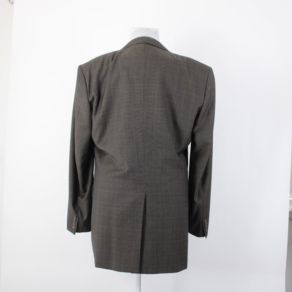 Gieves Hawkes Sz 46 XLG Brown Tan Two Button Lined 100% Wool Blazer