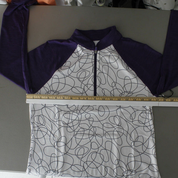 Jofit NEW $100 Sz XS White Purple Gray Poly 1/4 Zip Active Wear Sweater