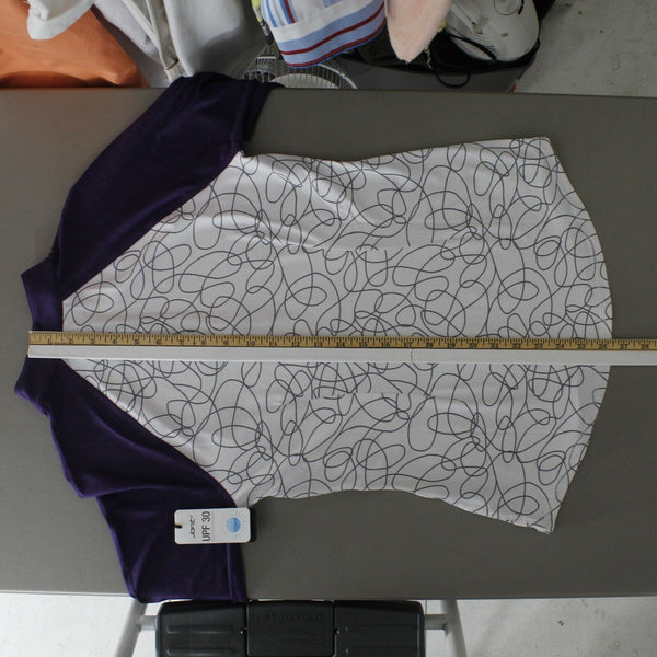 Jofit NEW $100 Sz XS White Purple Gray Poly 1/4 Zip Active Wear Sweater