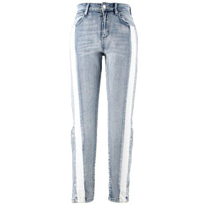 Hayden Sz S X 28 Blue White Denim Button Leg Cotton Blend Jeans