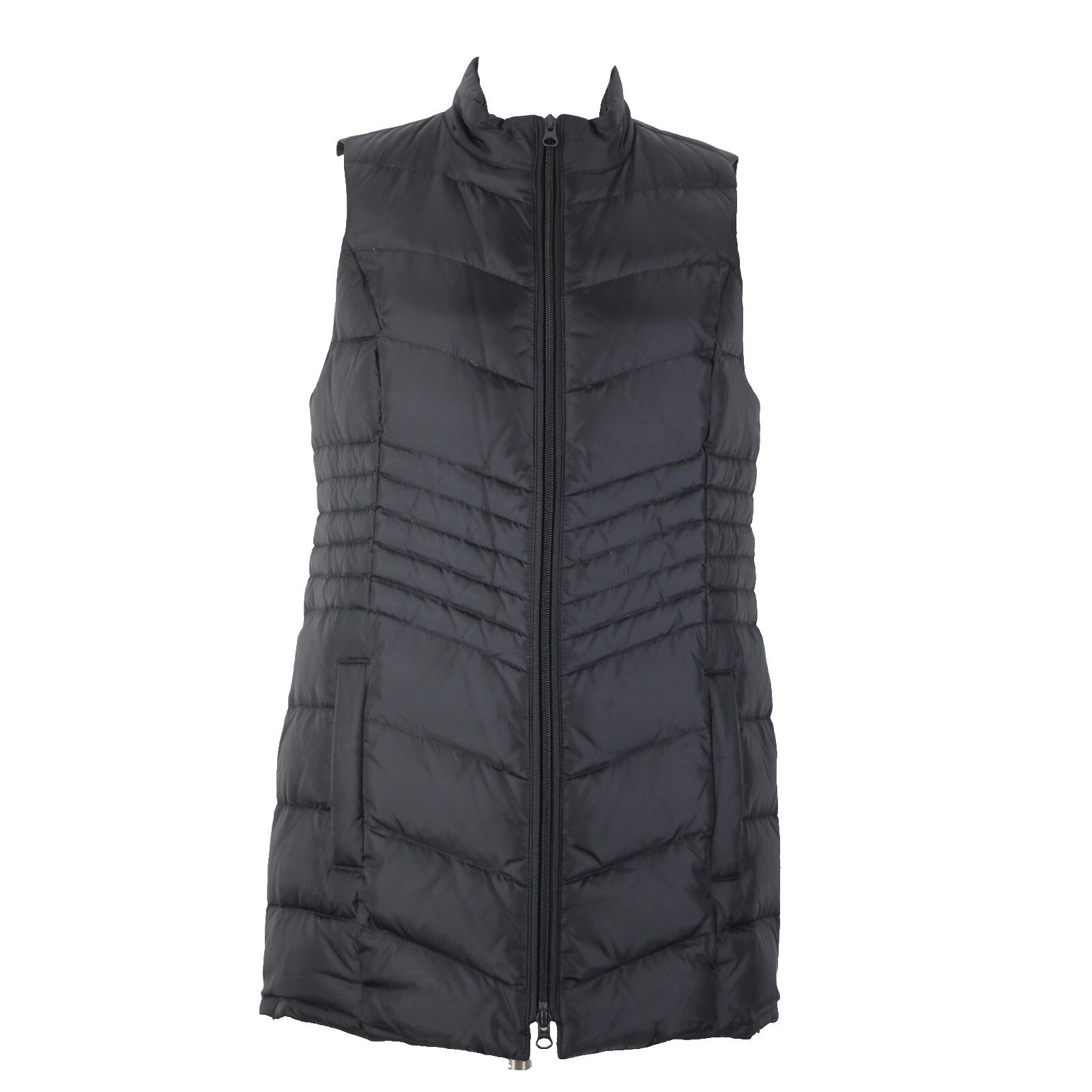 J Jill NEW $139 Down Sz XS Black Collared Pockets Nylon Polyester 80% Down Vest