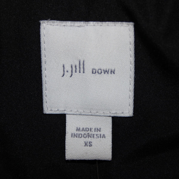 J Jill NEW $139 Down Sz XS Black Collared Pockets Nylon Polyester 80% Down Vest