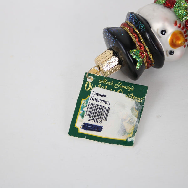 Old World Christmas 2001 Snowman With Broom 4.5" Holiday Christmas Ornament