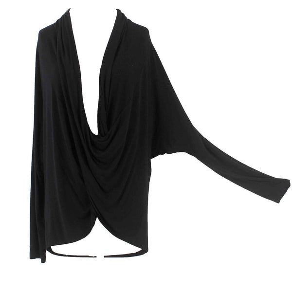 Design History Sz M Black V Neck Twist Crop Viscose Spandex Top