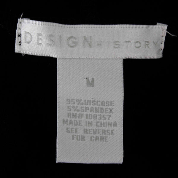 Design History Sz M Black V Neck Twist Crop Viscose Spandex Top