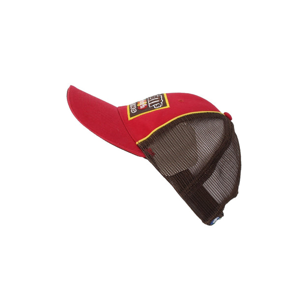 M & M Racing Hat Red Multi Colored 18 Kyle Busch Mesh Tucker Snapback Hat