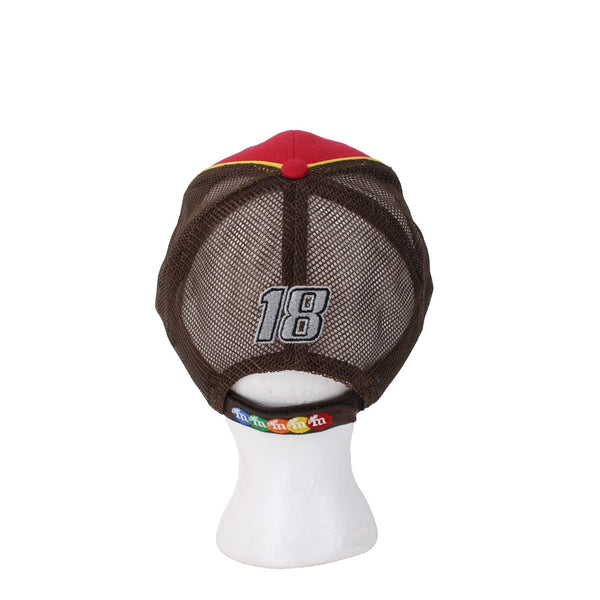 M & M Racing Hat Red Multi Colored 18 Kyle Busch Mesh Tucker Snapback Hat