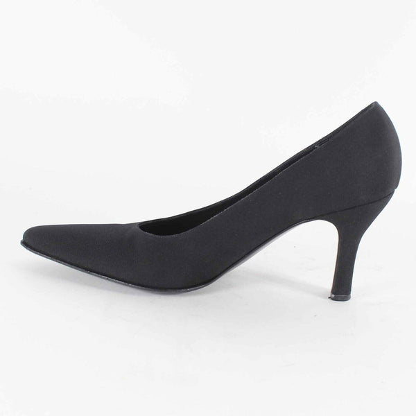 Via Spiga Sz 8M Black Textured Fabric 3.25" Covered Heels