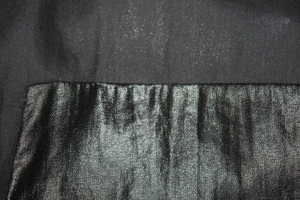 7 For All Mankind NEW $169 Sz S Black High Shine Split Blouse 100% Poly Top
