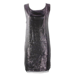 Michael Stars NEW $98 Charcoal Gray Sequin Front Heather Back Sheath Dress